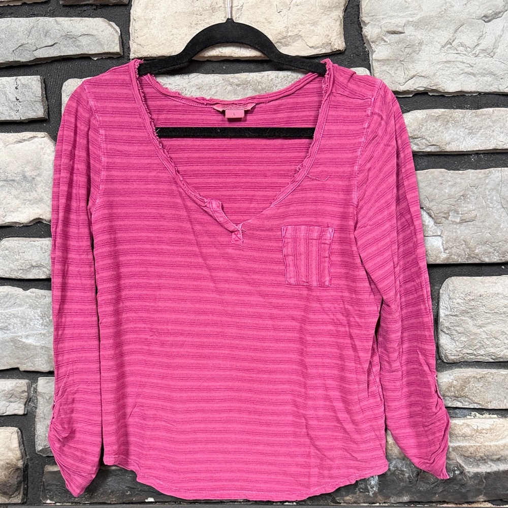 Lucky Brand Pink Striped Women's Top